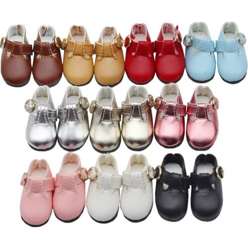 4.6*2.0cm New Style 1Pair Cute Mini Shoes for 1/6 BJD Dolls and 15Cm Plush EXO Doll Toy Shoes Accessories Best Gift for Girls
