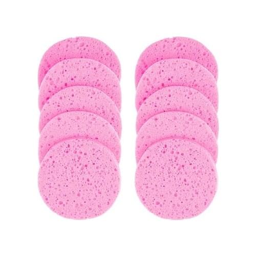 5/10pcs 6/7/8/9cm Face Round Makeup Remover Tool Wood Pulp Sponge Cellulose Compress Cosmetic Puff Facial Washing Sponge SK88