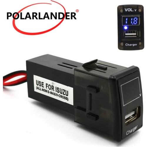 USB Interface Socket Car Charger for Isuzu 5V 2.1A USB Interface Socket Phone Charger with Led lightSocket Dashboard