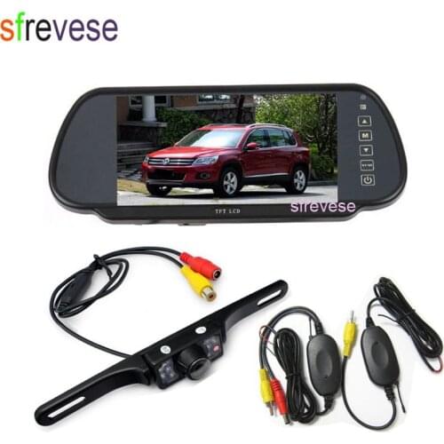Wireless 7 IR Night Vision Parking Reverse Backup Camera Waterproof + 7" LCD Monitor Car Rear View Mirror Kit New