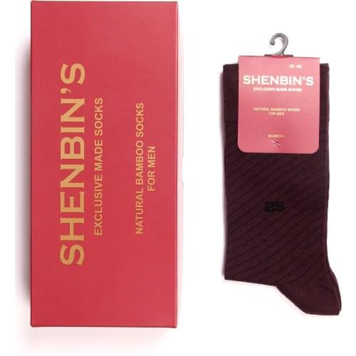 Burgundy Patterned Bambo Socks for Men (5 Pairs Pack), Absorbent, Anti Odour, Antibacterial, Antiallergic, Organic Eco Friendly