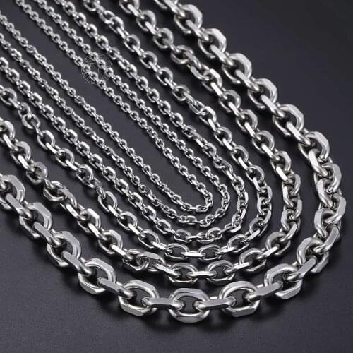 Davieslee Stainless Steel Necklace for Men Women Rolo Link Mens Chain Necklace Wholesale Jewelry 2.5/3/4/6/10mm DLKNM78