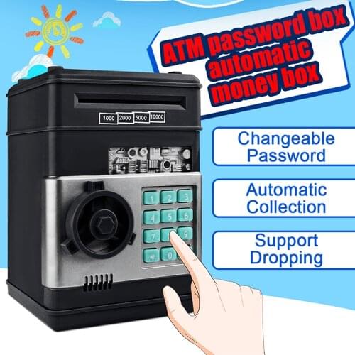 Electronic Piggy Bank ATM Password Money Box Cash Coins Saving Box ATM Bank Safe Box piggy bank for paper money saving box