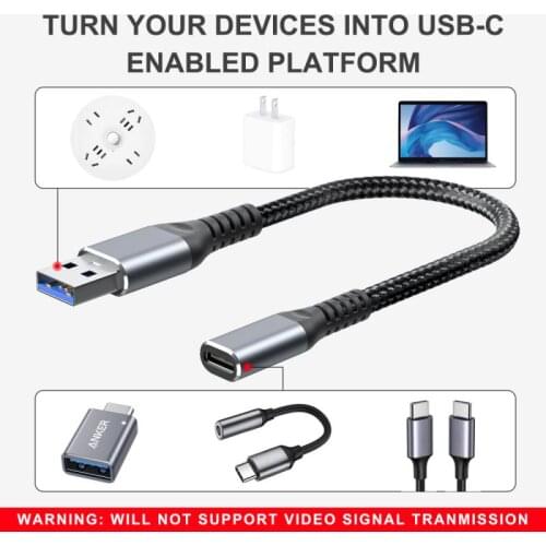 Usb 3.0 Male To Usb 3.1 Type C Female Cable Adapter Up to 5Gbps USB Type C Data Charging Cable Converter for Samsung Macbook