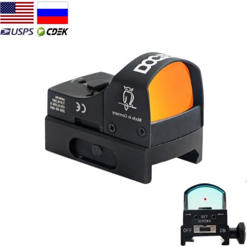 Mini rmr red dot Sight Collimator Glock / Rifle Dot Reflex SightScope Fit 20mm Weaver Rail Air Gun / Hunting Rifle