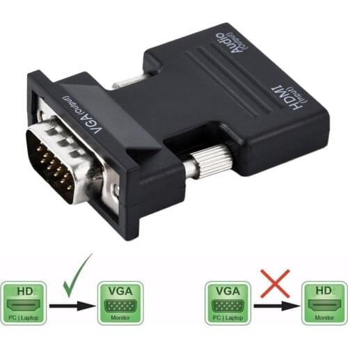 Converter Full 1080P Hdmi VGA Adapter Hdmi to VGA Adapter With Audio Cable For PC Laptop HDTV TVBox Projector Display Computer