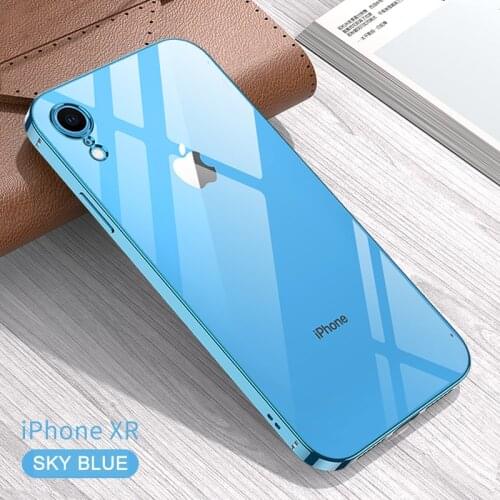 Luxury Plating Frame Soft Silicone Transparent Case For iPhone XR 11 12 Pro Max XS 7 8 Plus Square Clear Cover Accessories Shell
