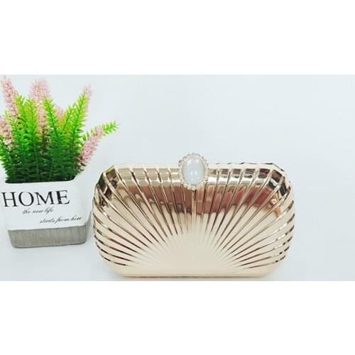 2020 Hot Sale Tin box clutch bag fashion elegant gold clutch evening mini purse bag