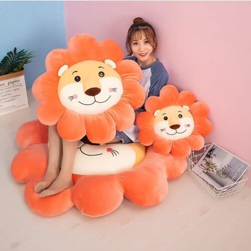 Stuffed Plush Sun Flower Lion Toys Pillow Kawaii Sleeping Pillow Cute Lion Doll Plush Toy Children Birthday Present