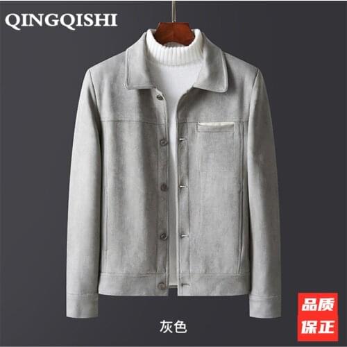 Coat mens windbreaker spring and autumn 2021 new Korean fashion ins tooling denim upholstery flannel casual jacket