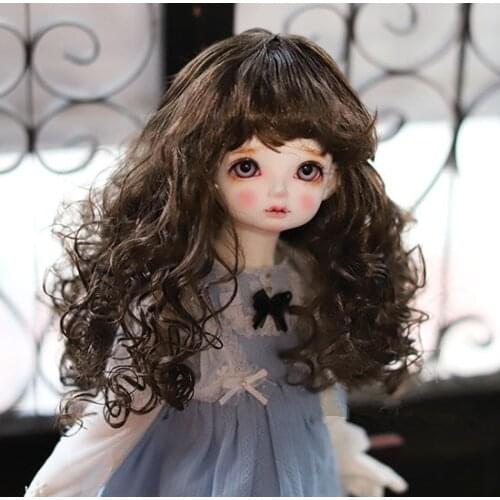 BJD doll wig for 1/3 1/4 1/6 MDD size fashion imitation Mohair Brown Miss Sesiko wavy long hair new wig Flax gold