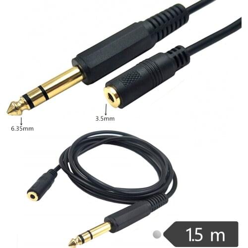 ERE 3.5mm to 6.35mm Audio Cable Golden Plated 1/8 inch Female to 1/4 inch Male TRS Stereo Audio Jack Converter Extension cable