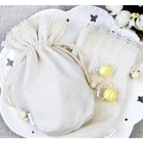 Wedding lace Cotton Linen Favors bag party Christmas candy sugar gift bag wrap Favor Holders coin card purse bags drop GIFT