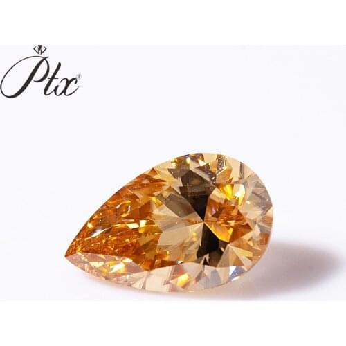 Loose Gemstones Moissanite Stone 0.3ct To 9.0ct Champagne Color VVS1 Pear Shaped Diamond For Jewelry Pass Moissanite Tester Gems