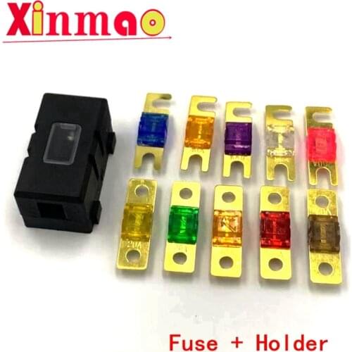 1set ANS FUSE+ Holder 20A 30A 40A 50A 60A 70A 80A 100A 125A 150A 175A ANL Gold Plated Stud Car Fuses Mini Car Stereo Audio