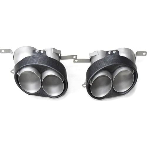 1 Pair Carbon Fiber For Audi RS6 RS7 RS6 RS3 RS4 RS5 Four Out Muffler Tip Tailpipe Exhaust System Nozzle