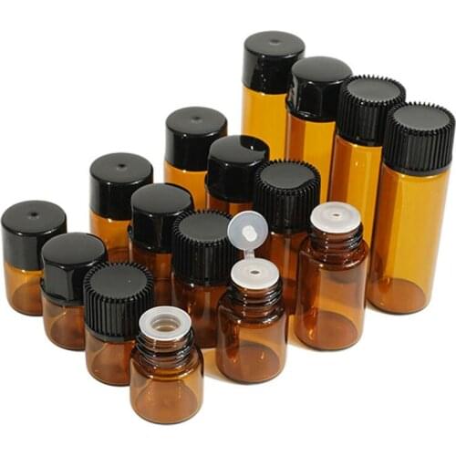 1/2/3/5ml Empty Mini Essential Oil Bottle Jar With Plug Mini Oil Vials with Orifice Refillable Perfume Oil Vials Sample Tube