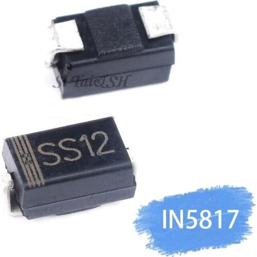 100pcs SMA 1N5817 smd 1A 20V do-214ac IN5817 Schottky diode SS12