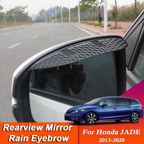 2PCS Car-styling For Honda JADE 2013-2020 Carbon Fiber Rearview Mirror Eyebrow Rain Shield Anti-rain Cover External Accessory