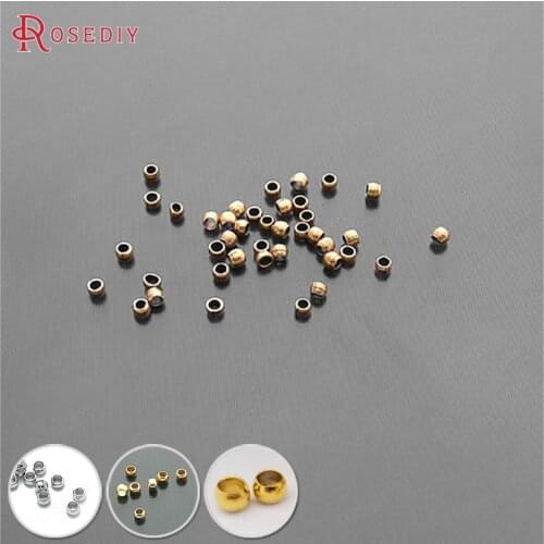 2608)10g 2MM 3MM Brass Station Beads Position Beads End Beads Spacer Beads Diy Jewelry Findings Accessories Wholesale