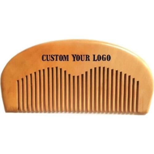 200pcs/lot Fast shipping Natural Peach Wooden Comb Beard Comb Pocket Comb 11.5*5.5*1cm