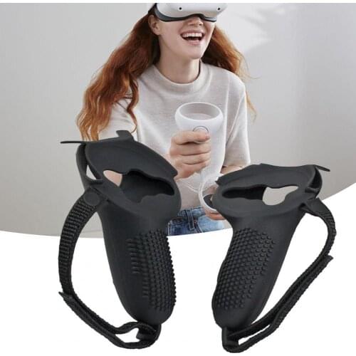 3 in 1 Anti-slip Handle Grip Cover Kit Full Protection Hand Strap Grip Protective Sleeve Kit for Oculu Quest 2 Controller