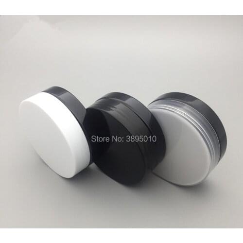 30g Travel Empty Black Pet Skin Care Cream Jar With Plastic Lids with Insert 1oz Cosmetic Container F1058