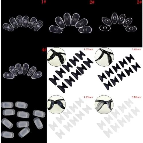 5pairs/10pcs Air Chamber Silicone Nose Pads For Glasses Black White Anti-Slip Nose Pads Soft Eye Care Tools For Eyeglasses