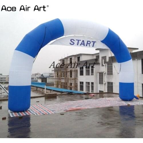 8x5.2m Customized illuminated arches,inflatable tubular start finish line archway with sticker boxes on beams for USA university