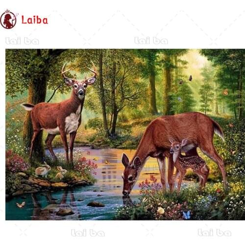 Diy diamond embroidery Forest wildlife deer diamond painting full square/round mosaic picture of rhinestone home decor
