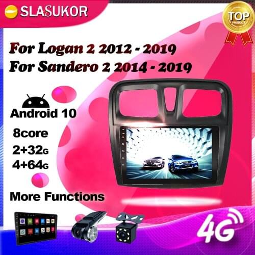 Android DSP For Sandero 2 2014 - 2019 Renault Logan 2 2012 -2018 2019 Car Radio Multimedia Video Player Navigation GPS 2 din RDS