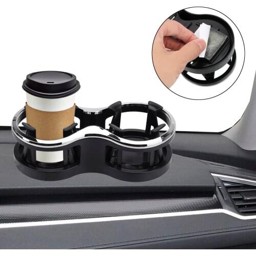 Car Mounted Glass Rack Dual Drinking Bottle Holder Tea Cup Stand Bracket Glasses Phone Organizer Car-styling Car Cup Holder