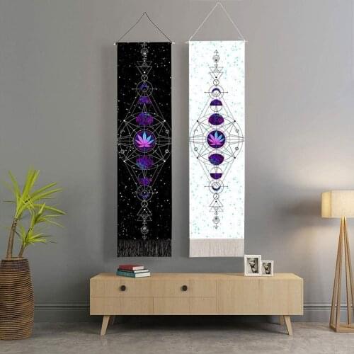 Bohemian Moon Phases Tapestry Wall Art Hanging Lunar Eclipse Tapestries Sun Moon Psychedelic Decor Durable Tassel Carpet