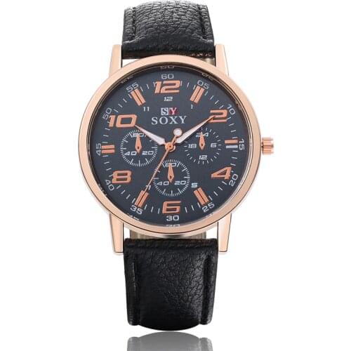 2020 SOXY Brand Watch Fashion Cool Sport Watches Men Leather Quartz Watch Hombre Luxury Gold Wrist Watch Hour Clock Relogio