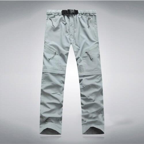 Quick Dry Men Removable Breathable Summer Waterproof Windbreak Trousers Plus Size Outdoor Trekking Camping Solid Hiking Pant