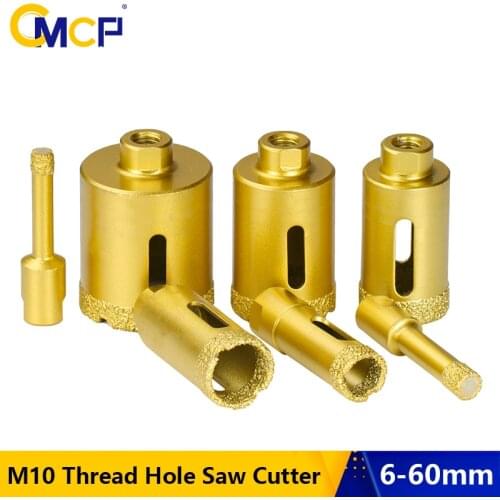 CMCP 1pc 6-60mm Hole Saw Cutter M10 Thread Brazed Diamond Drilling Core Bit Ceramic Tile Hole Saw Granite Marble Drill Bits