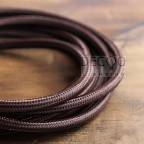Rustic Brown Edison Bulb Industrial Light Fabric Lighting Cable Vintage Retro Flex Lamp Cord