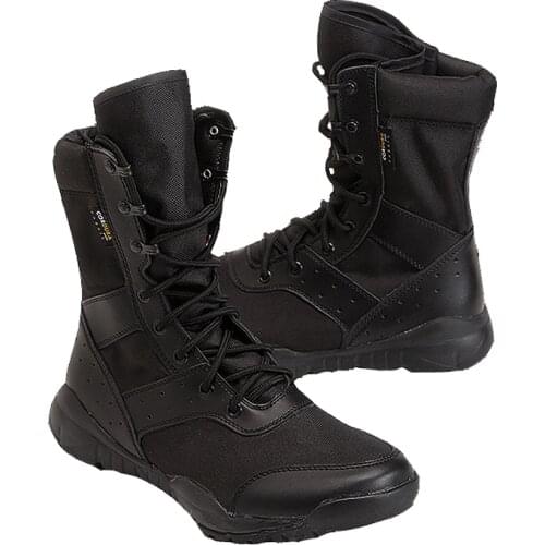 Summer Breathable Mesh Light Weight Desert Tactical Training Army Boots Men Outdoor Sports Camping Hunting High Tube Thin Shoes