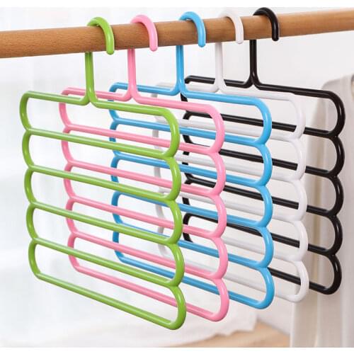 Five-layer Multifunctional Magic Pants Rack Household S-type Multi-layer Hanger Pants Clip Pants Storage Pants Hanging Storage