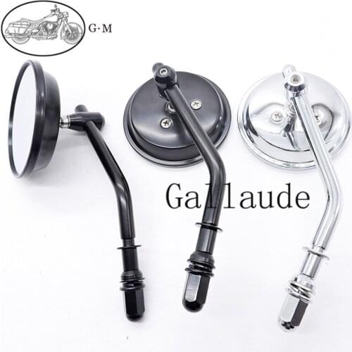 Cruiser Motorcycle Modified metal rearview mirrors For Harley XL883 XL1200 Fat boy V-Road Softail Dyna Touring XL 883 1200