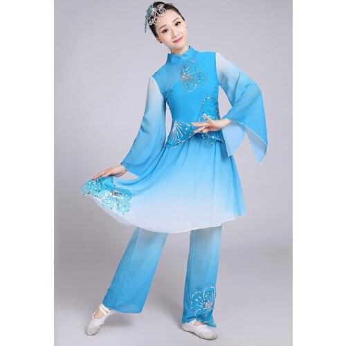 Ms. Yangko dance clothes new style elegant modern dance costume national sleeve suit classical dance costumes