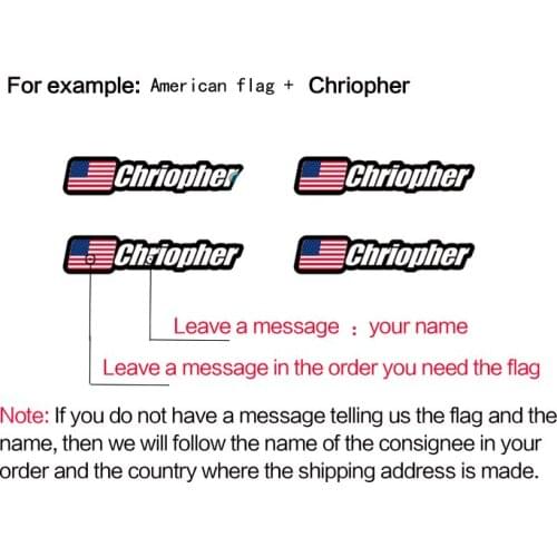 Flag and name sticker mountain bike frame logo personal name decals custom rider ID sticker NO.16