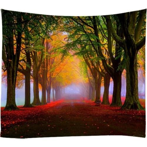 Natural Landscape The Primeval Forest Woods Towering Teees Tapestry Wall Hanging Bed Spread Beach Towel Table Cloth Yoga Mat