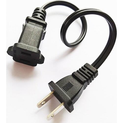 NCHTEK USA Canada 2 Prong Male to Female Power Extension Cord,Nema 1-15P/1-15R Power Cable About 30CM/Free Shipping/1PCS