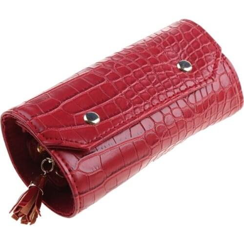 Portable Travel Jewelry Organizer Box Roll PU Leather Jewellery Storage Pouch