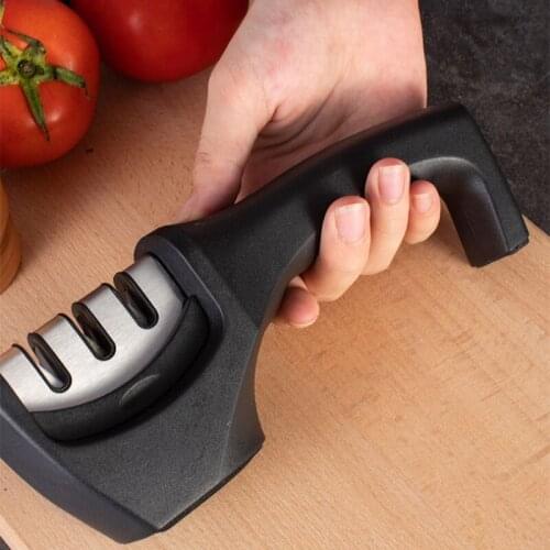 Portable Kitchen Sharpener Diamond Stainless Steel Sharpener Three-stage Handheld Sharpener Knive Sharpener Knives Accessories