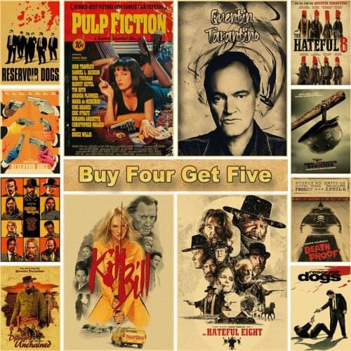 Quentin Tarantino Series Movie Retro Posters Pulp Fiction/Reservoir Dogs Poster Prints Art Picture Home Bar Cafe Wall Decor