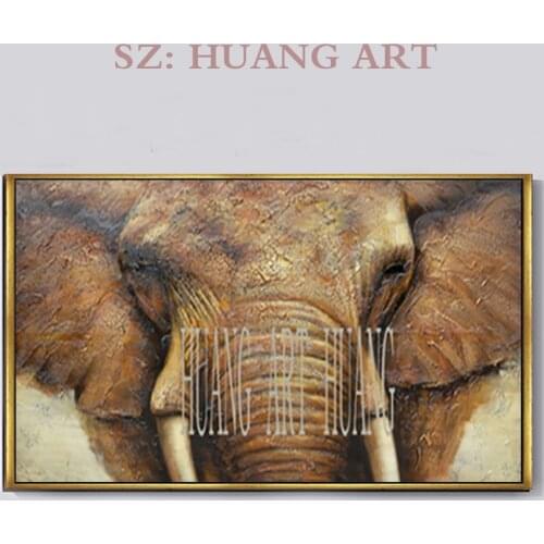 Handpainted Abstract Elephants Oil Painting Modern Home Wall Decoration Art Pictures Handmade Animal Paintings on Canvas Large