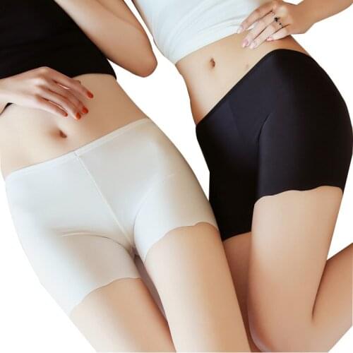Women Boyshorts Pants Ice Silk Seamless Short Women Five Minutes Black Silk Safety Pants Women Silk Ice Safety Underwear Boxer
