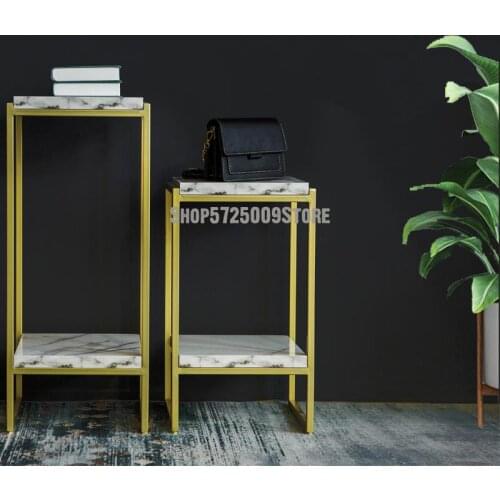 Nordic wrought iron marble flower stand modern minimalist indoor flower pot stand floor decoration stand balcony multi-layer flo